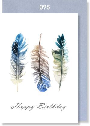 3 Ethnic Feathers Happy Birthday