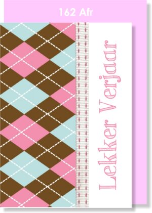 Pienk Argyle Lekker Verjaar