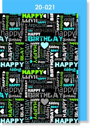 Black & Blue Birthday text