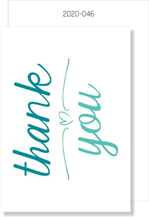 Blue Thank you text MINI CARD