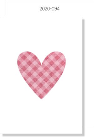 Red Gingham Heart MINI CARD