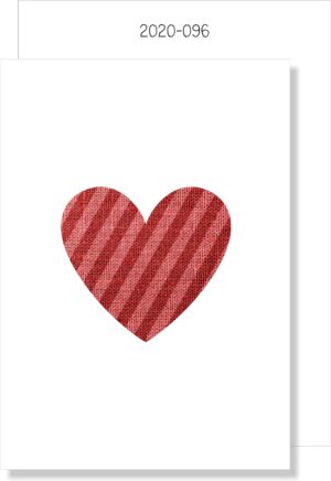 Red Stripey Heart MINI CARD