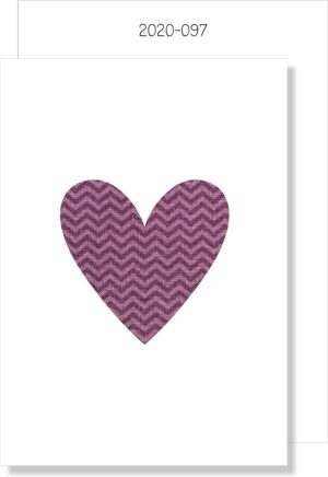 Purple Chevron Heart MINI CARD
