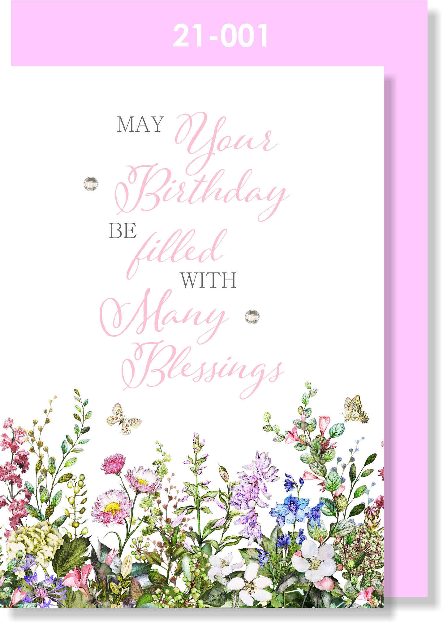 Many Birthday Blessings Floral