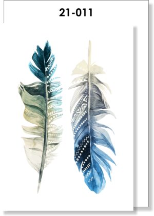 2 Blue Feathers Blank