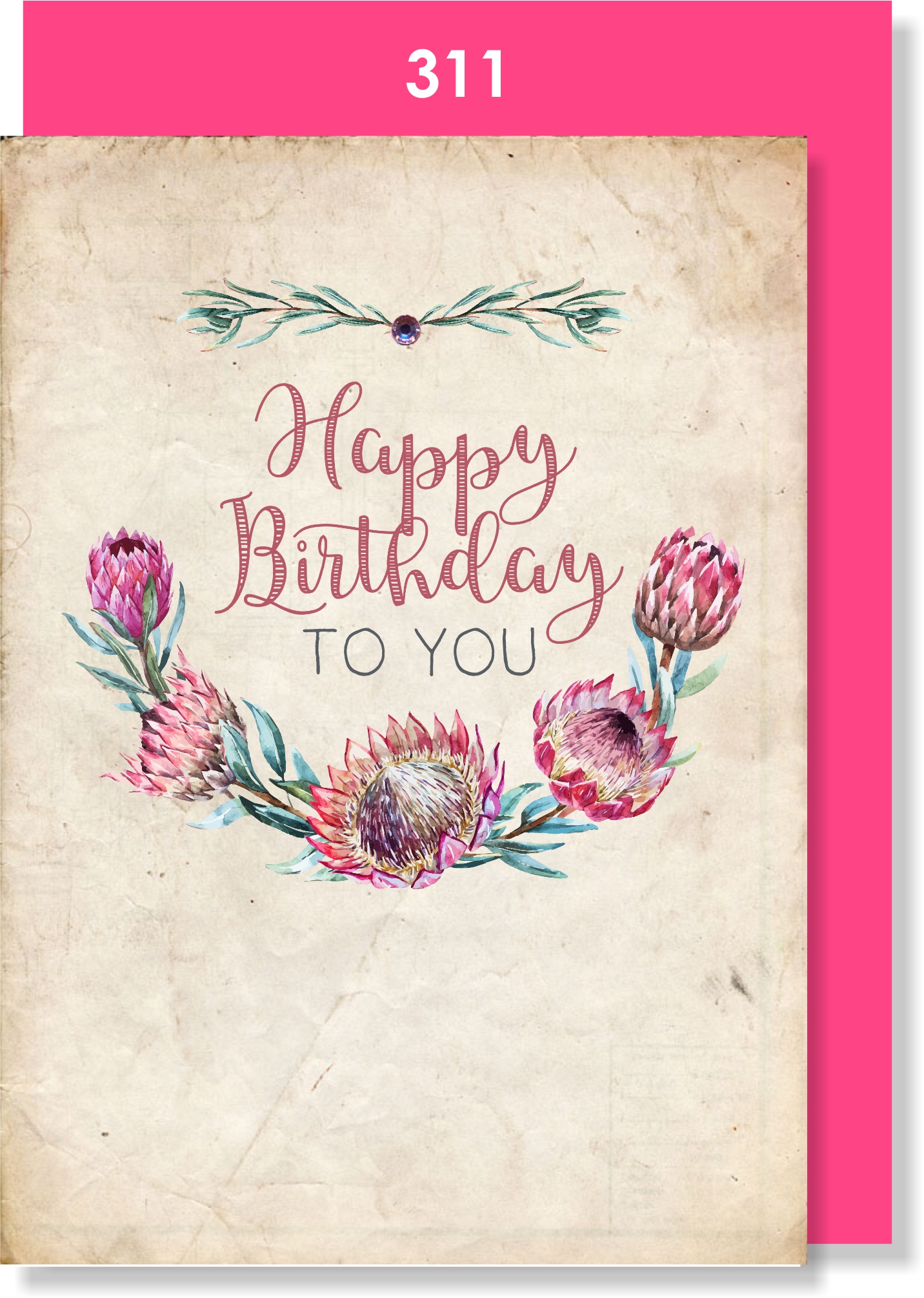 Protea Laurel Happy Birthday