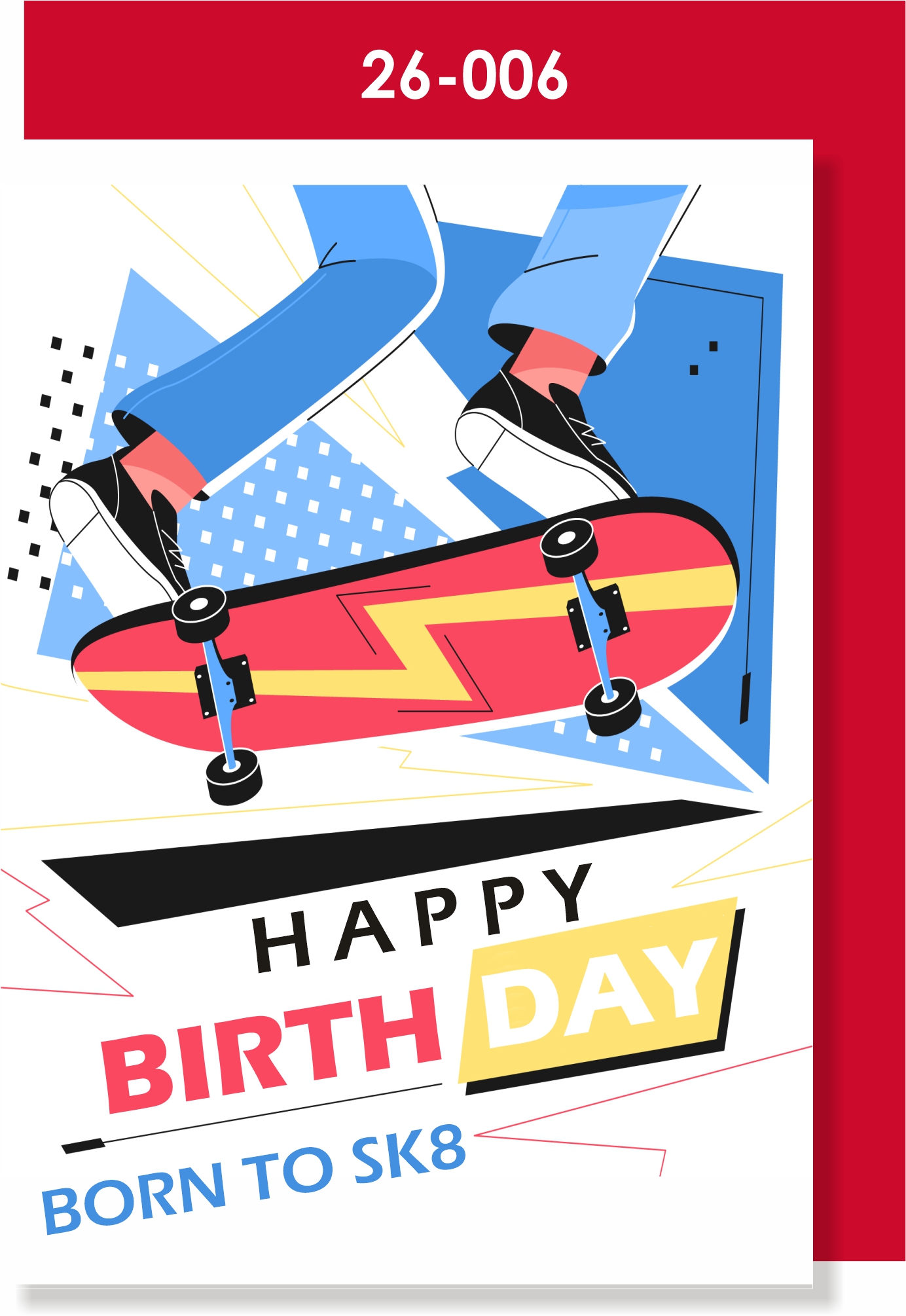 Handmade card, Skateboard. Skater